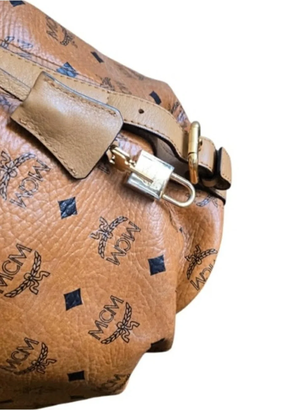 MCM Tan Monogram Shoulder Bag - Picture 4 of 13